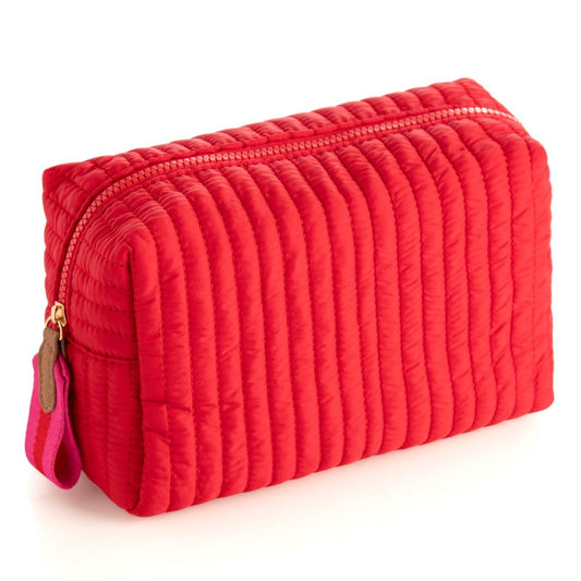 Ezra Quilted Nylon Large Boxy Cosmetic Pouch - Fairley Fancy 