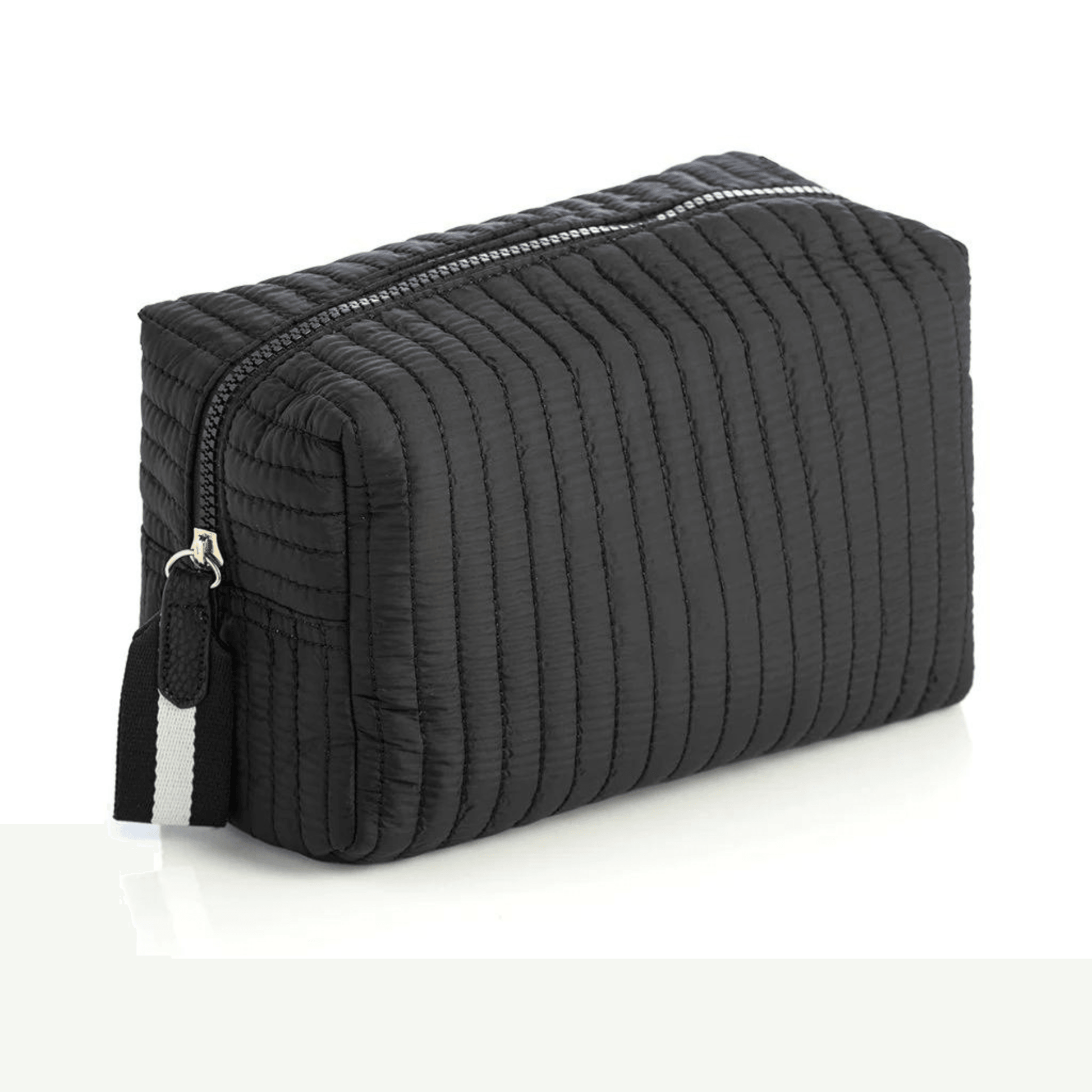 Ezra Quilted Nylon Large Boxy Cosmetic Pouch - Fairley Fancy 