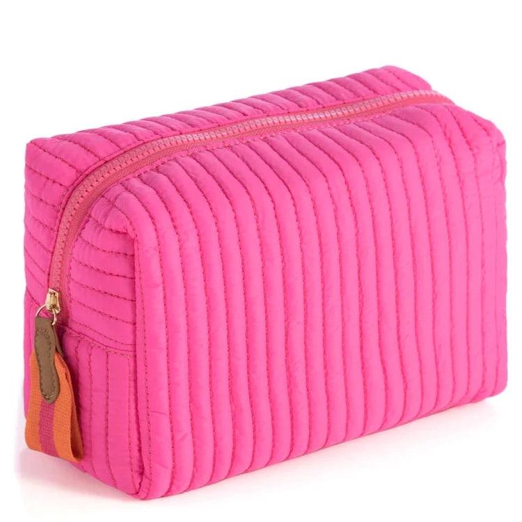 Ezra Quilted Nylon Large Boxy Cosmetic Pouch - Fairley Fancy 