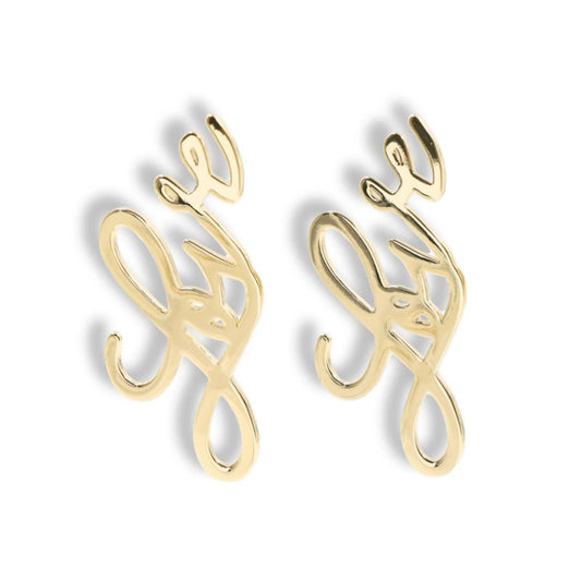 Gold Love Stud Earrings - Fairley Fancy 
