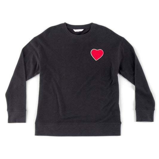 Heart Sweatshirt in Black - Fairley Fancy 