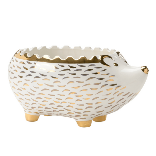 Hedgehog Bowl - White/Gold - Fairley Fancy 