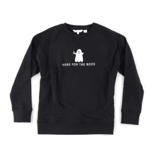 "Here for the Boos" Sweatshirt in Black - Fairley Fancy 