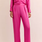 Hostess Liquid Satin Pant in Magenta - Fairley Fancy