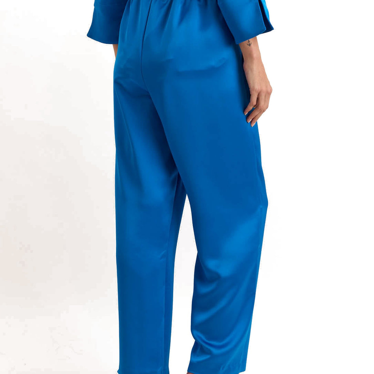 Hostess Liquid Satin Pant in Ocean Blue - Fairley Fancy