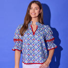 Lottie Top in Light Blue Cherry