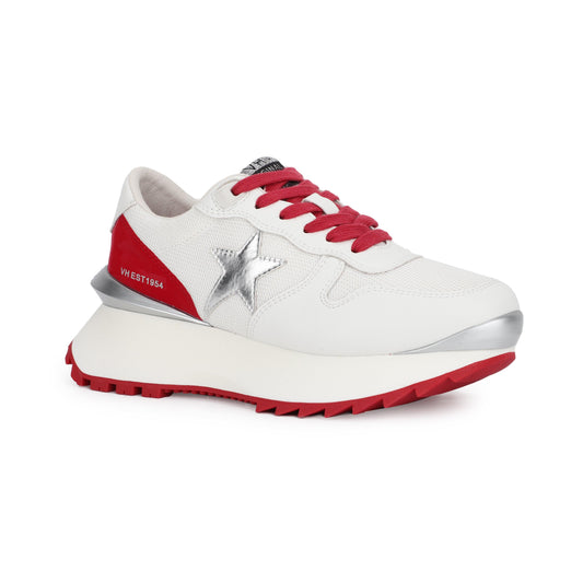 Major 18 White & Red Running Sneaker - Fairley Fancy 