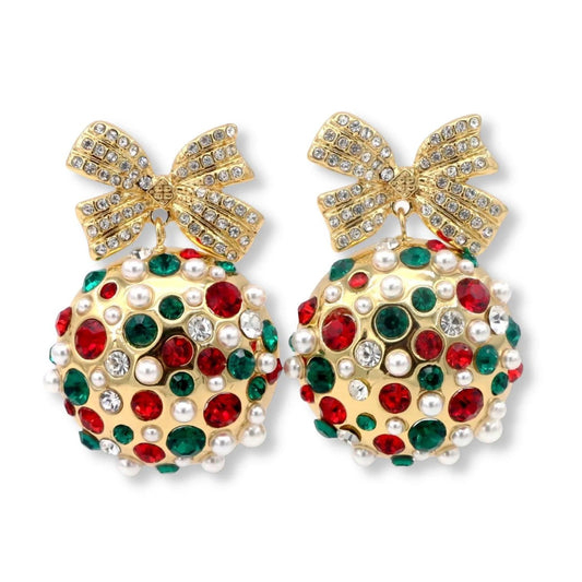 Red & Green Ornament Earrings - Fairley Fancy 