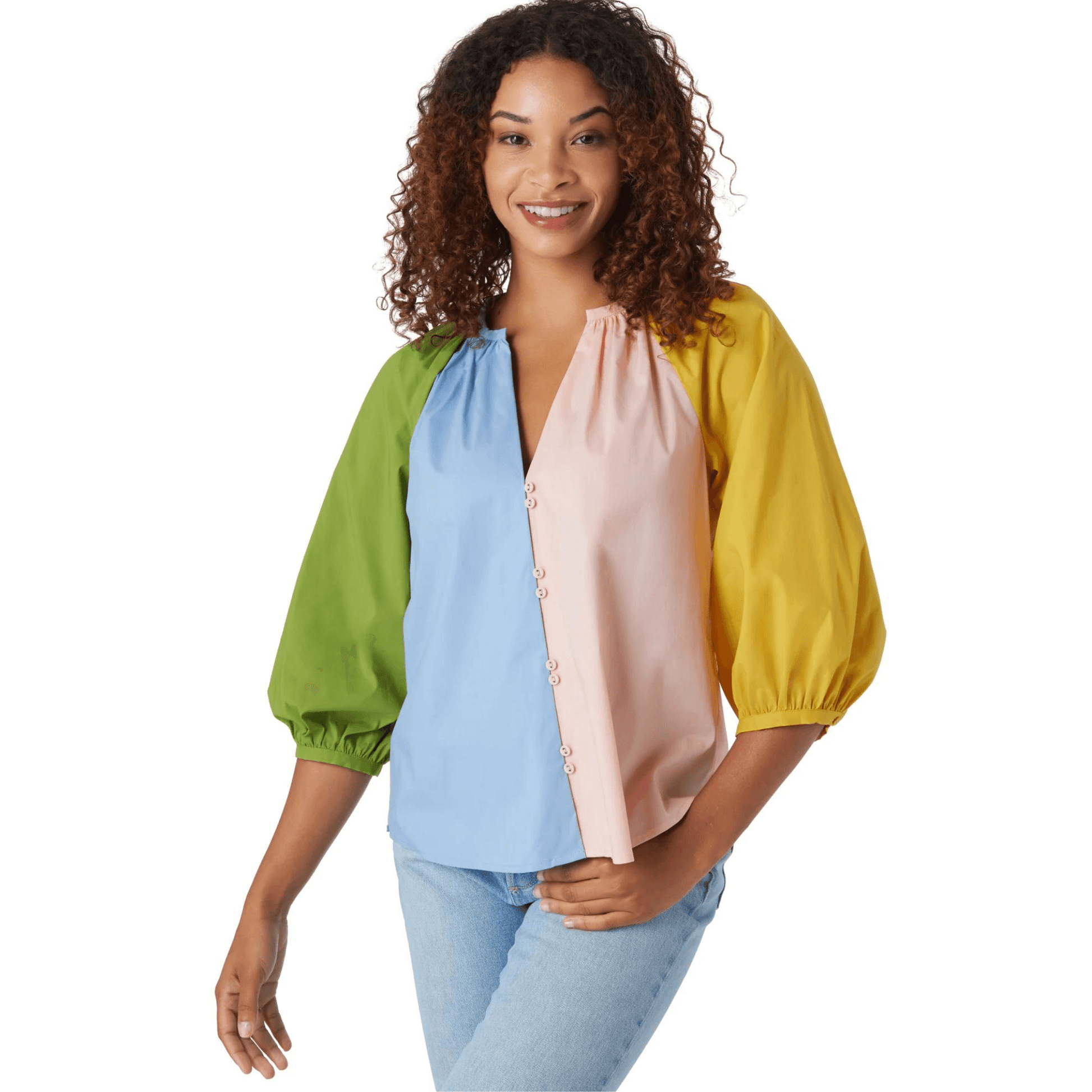 Rives Top in Spring Colorblock - Fairley Fancy 