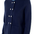 Ruffled Collar Cardigan with Silver Buttons - Fairley Fancy