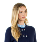 Ruffled Collar Cardigan with Silver Buttons - Fairley Fancy