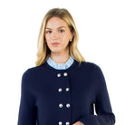 Ruffled Collar Cardigan with Silver Buttons - Fairley Fancy