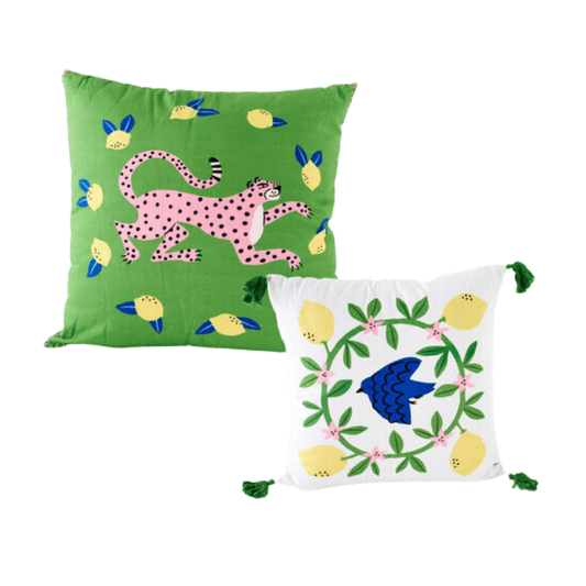 Sierra Bird/Leopard Pillows - Fairley Fancy 