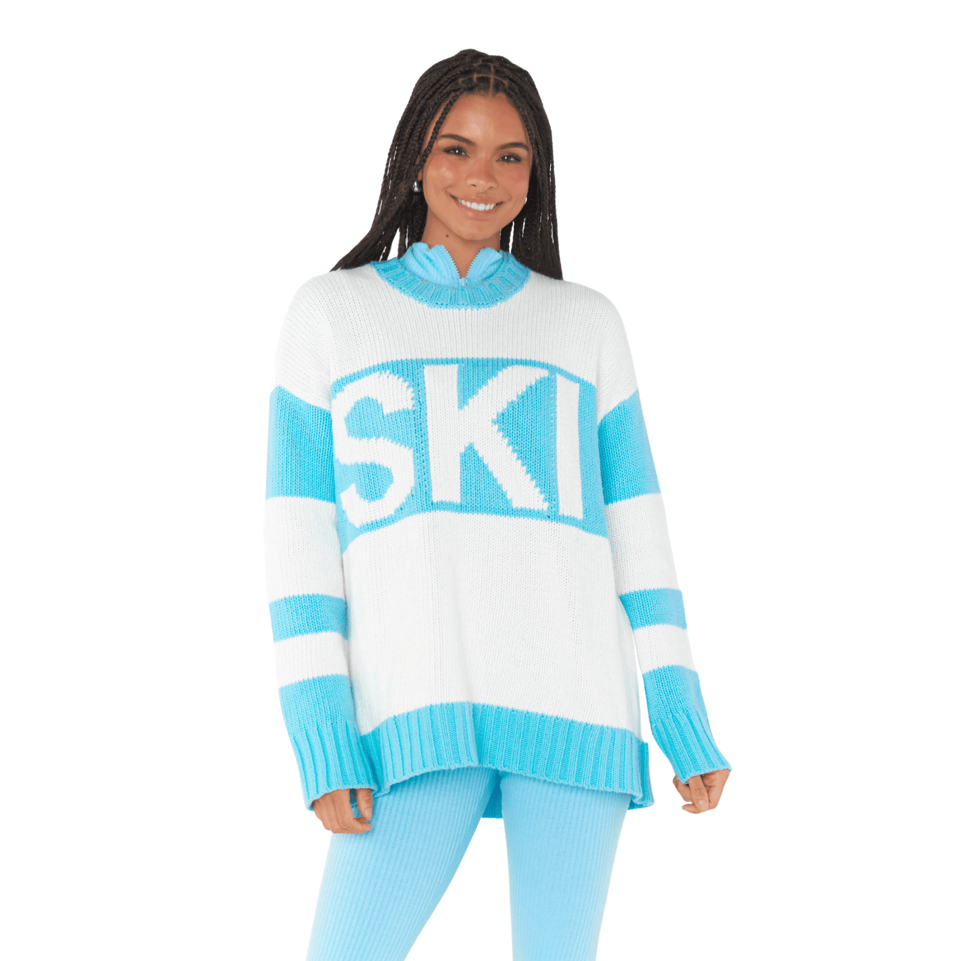 Ski in Sweater in Powder Blue Ski - Fairley Fancy 