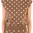 Sleeveless Polka Dot Knit Top - Fairley Fancy