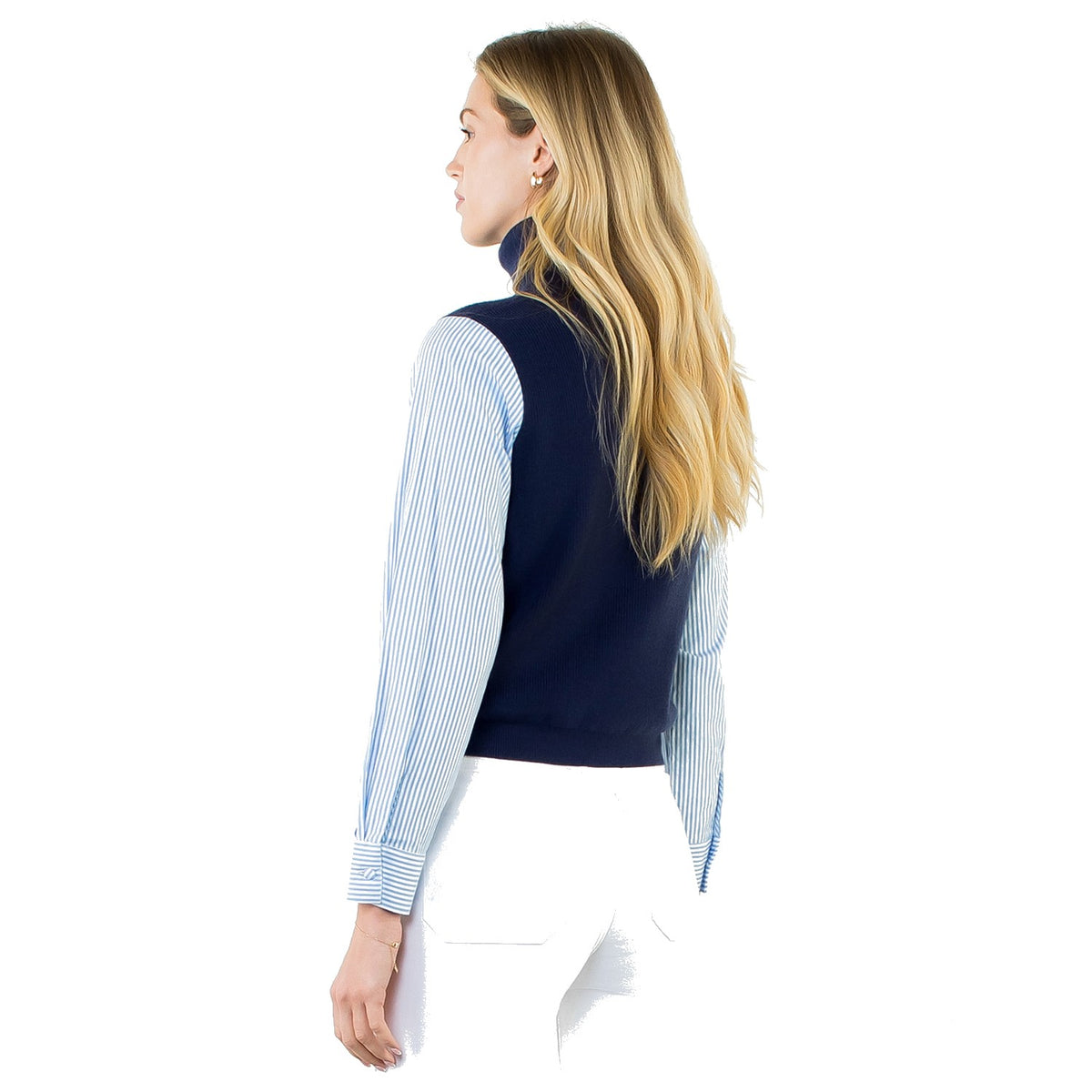 Stripe Sleeve Sweater Top - Fairley Fancy