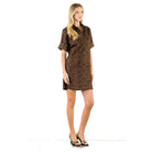 Suede Leopard Print Dress with Collar Detail - Fairley Fancy