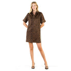 Suede Leopard Print Dress with Collar Detail - Fairley Fancy