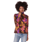 Sylvie Turtleneck in Blurred Floral Moody - Fairley Fancy 