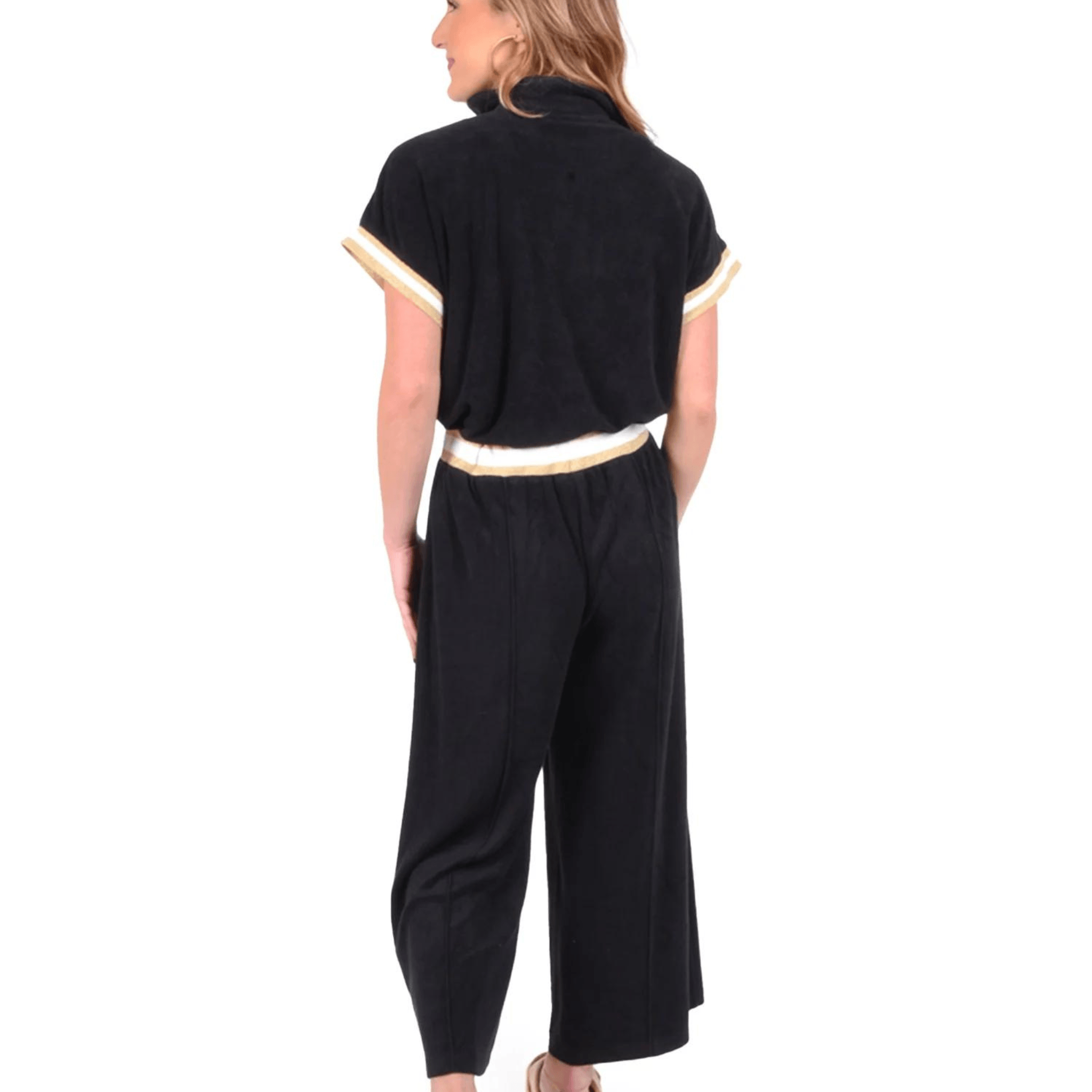 Teddy Crop Trouser in Black Terry - Fairley Fancy 