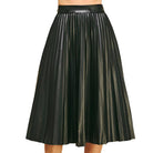 Pleated PU Leather Skirt - Fairley Fancy