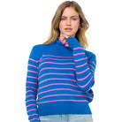 Striped Knit Sweater in Blue - Fairley Fancy